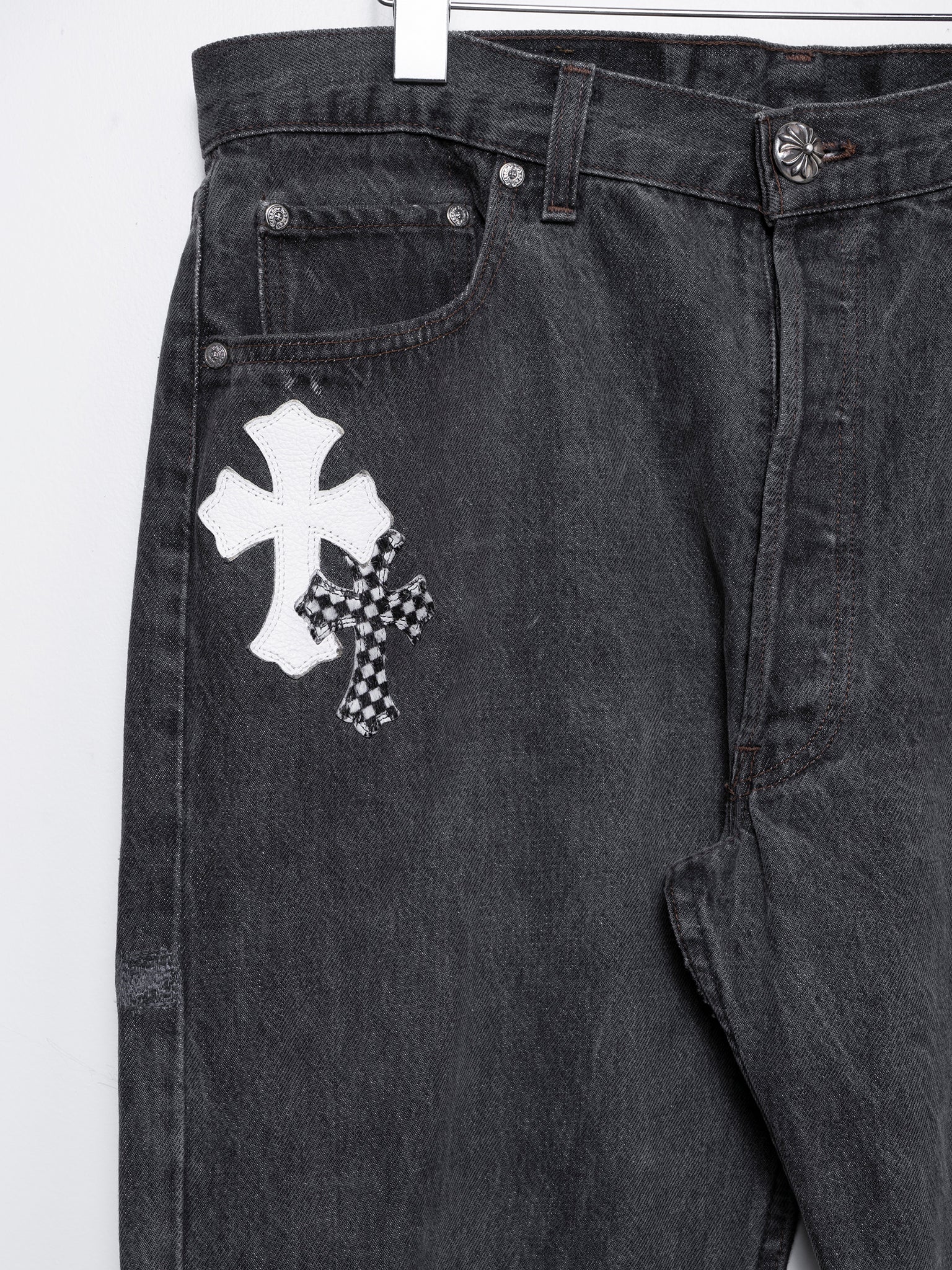 1/1 Grey Levi's 501s (Checker/Black/White) - Image 3