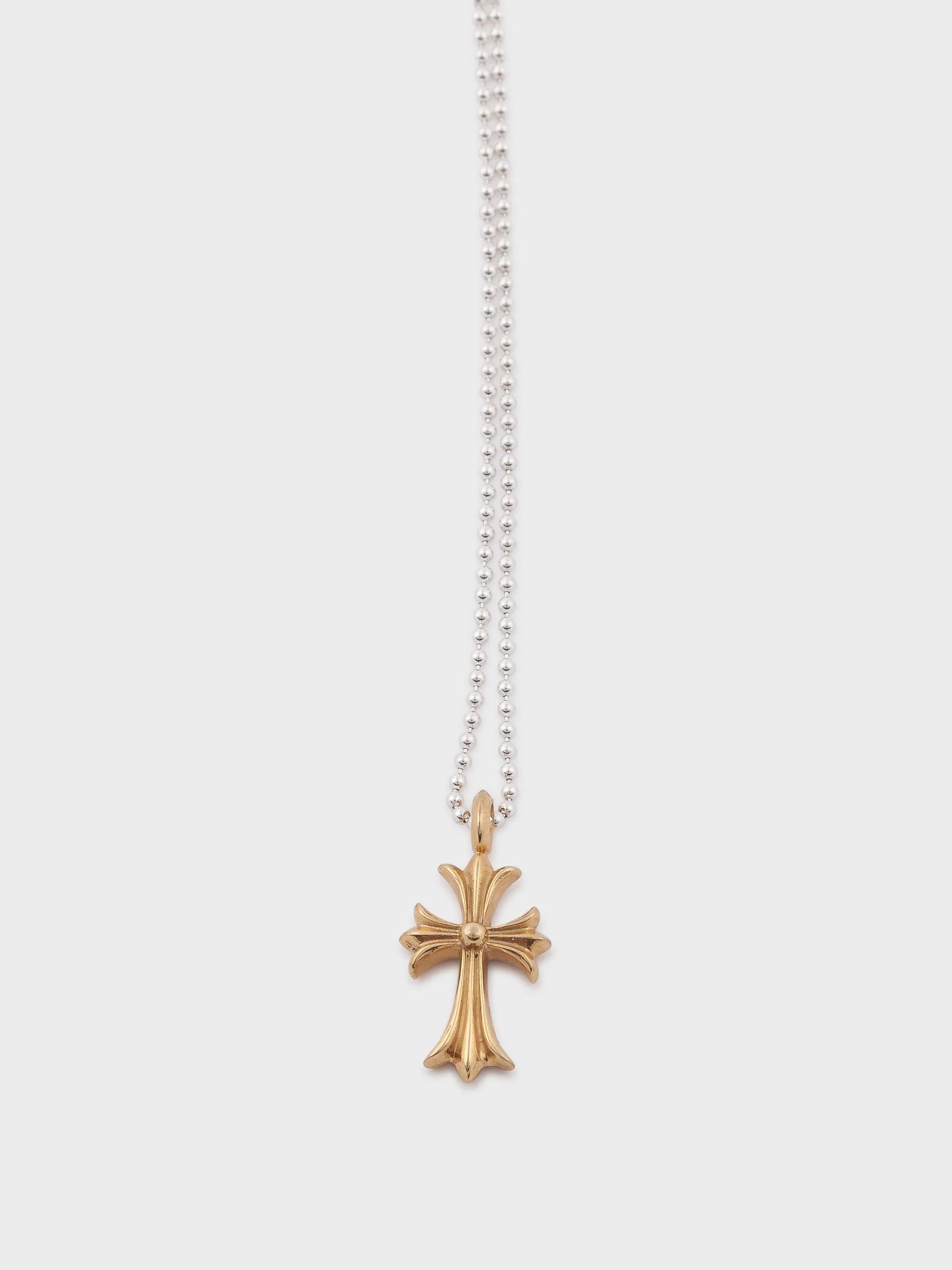 22K Pavé Diamond Tiny Cross Pendant - Image 3