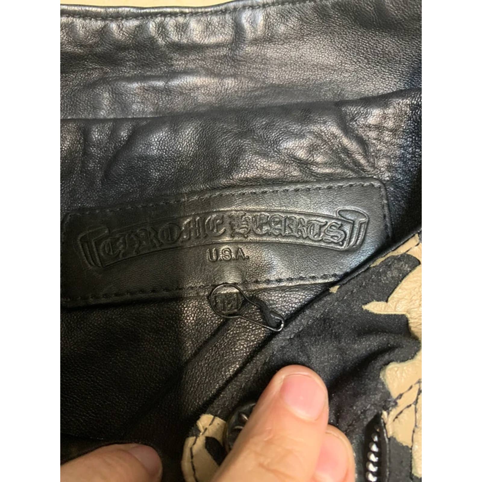 Laser-Cut Floral Silk & Leather Jacket - Image 5