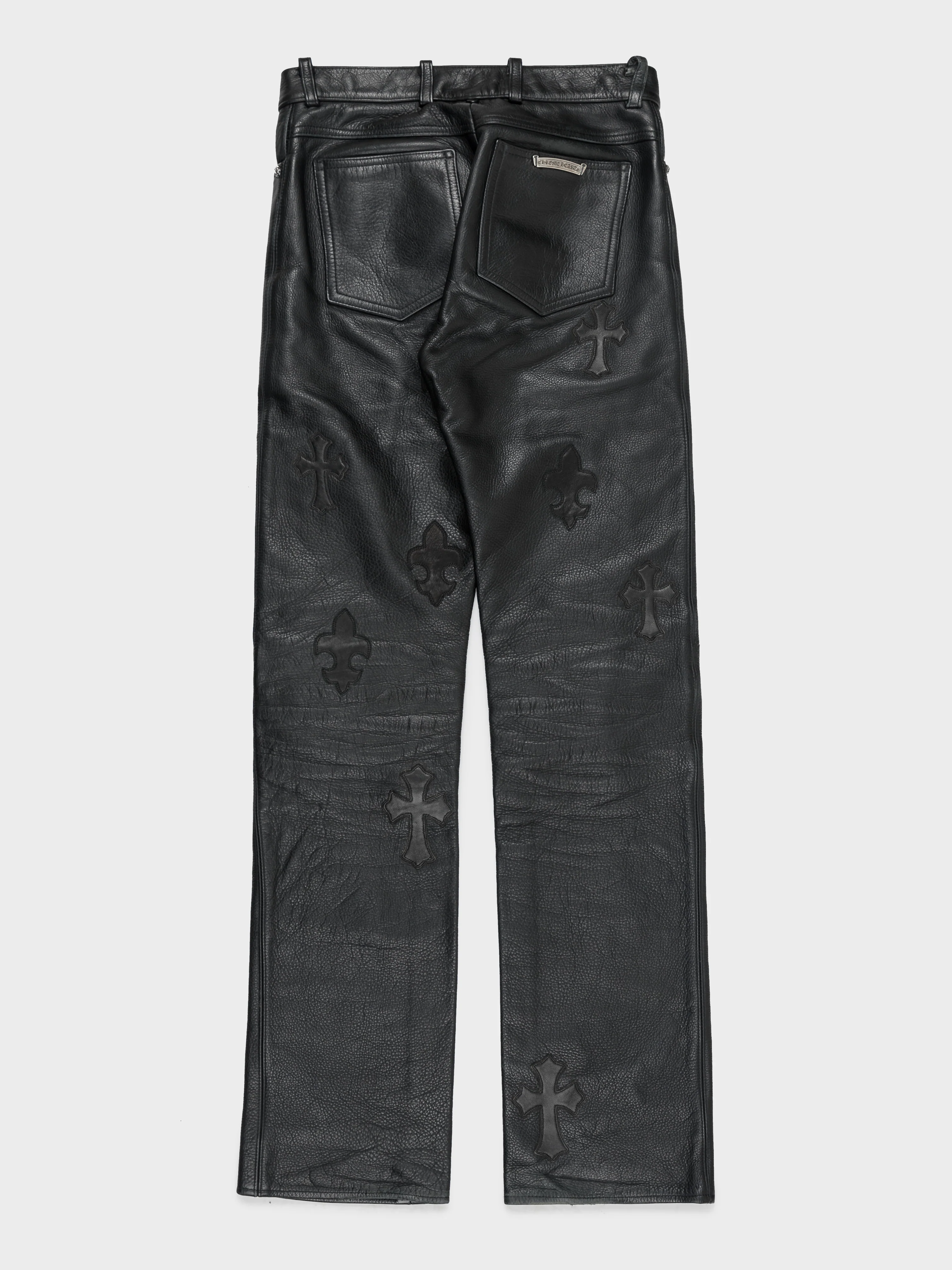 Patched Leather Fleurknee Pants - Image 4