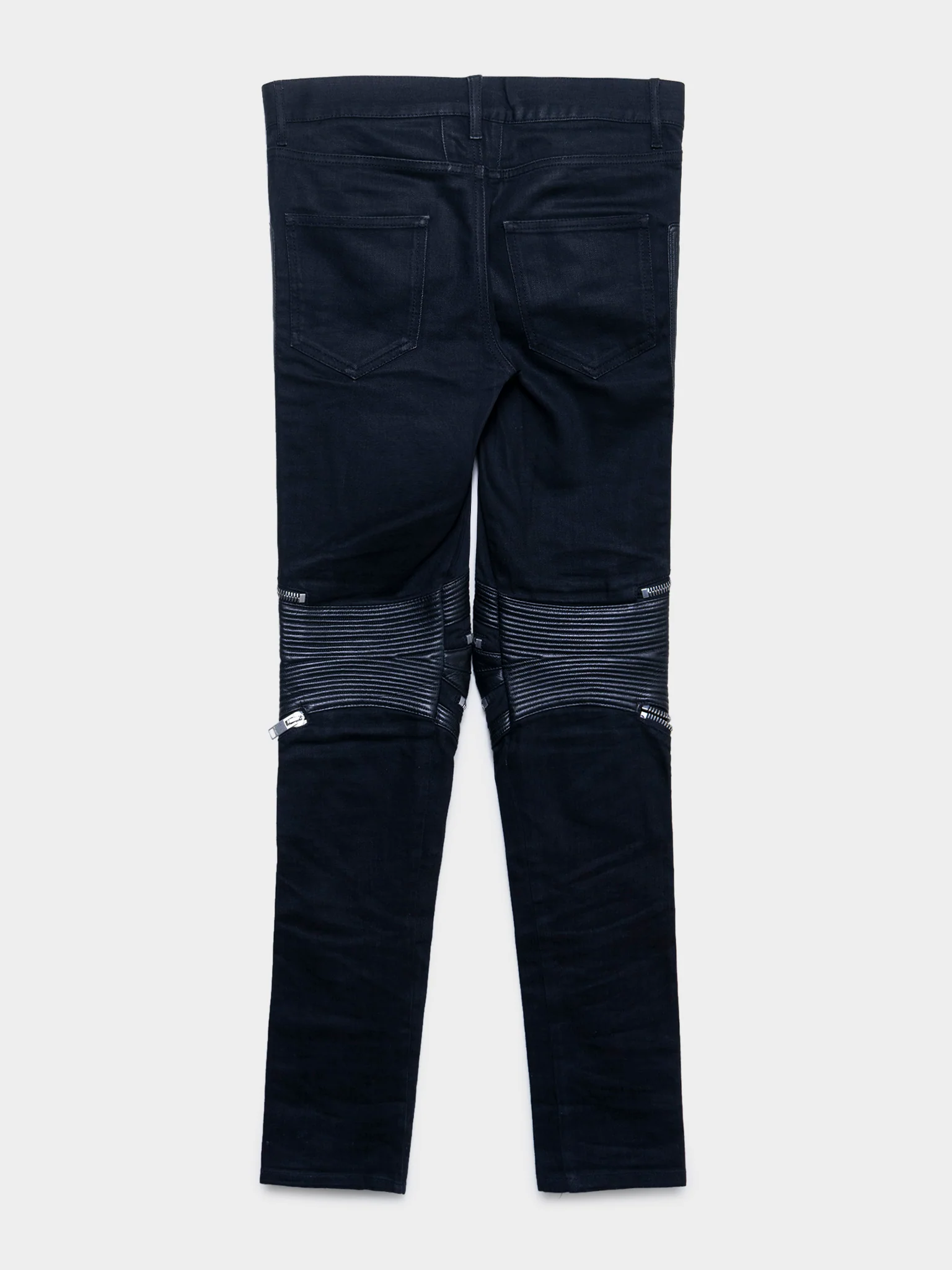 Moto Cross Leather Zip Jeans - Image 3