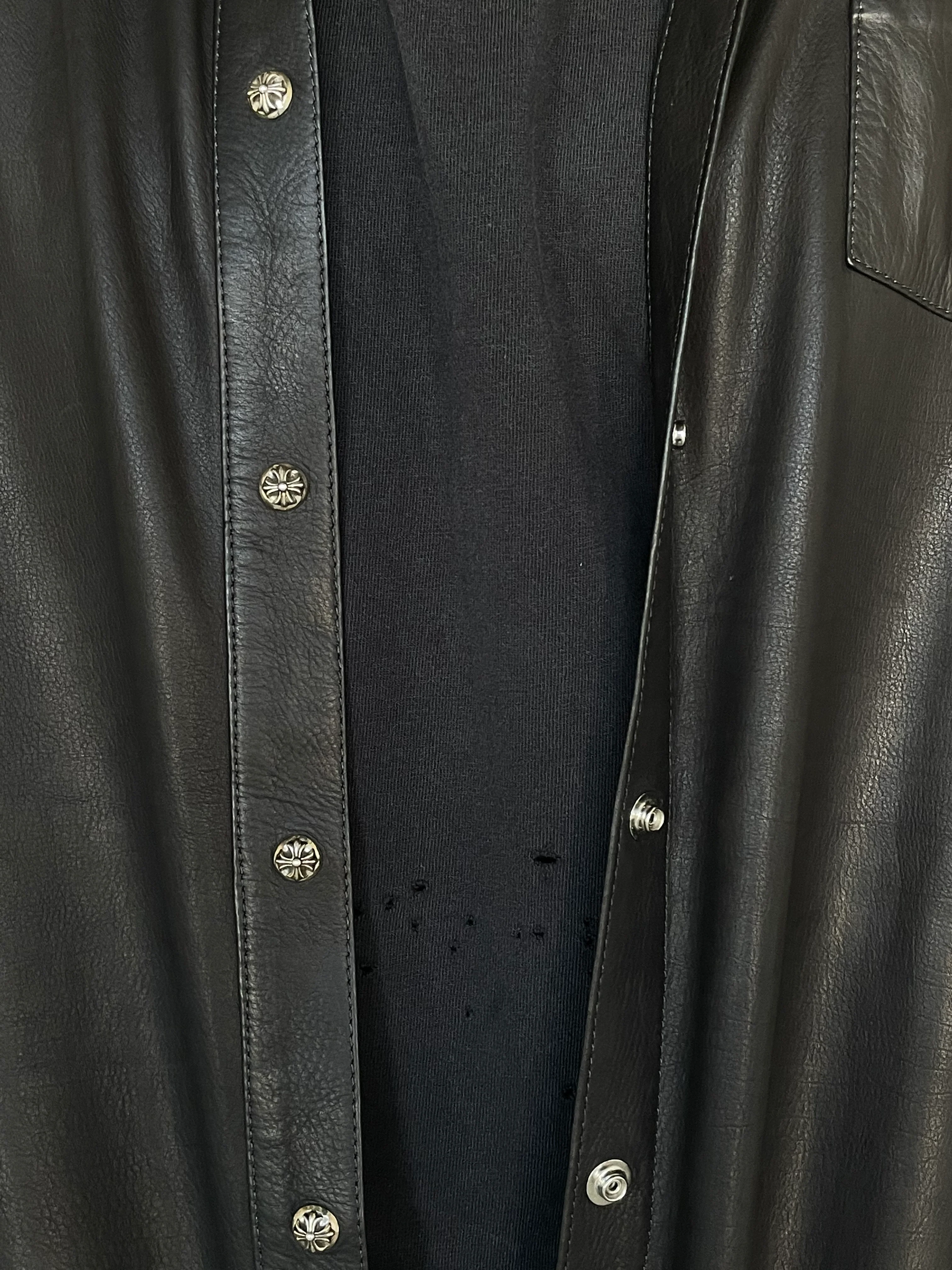 Patched Leather Mahal Kita Shirt - Image 4