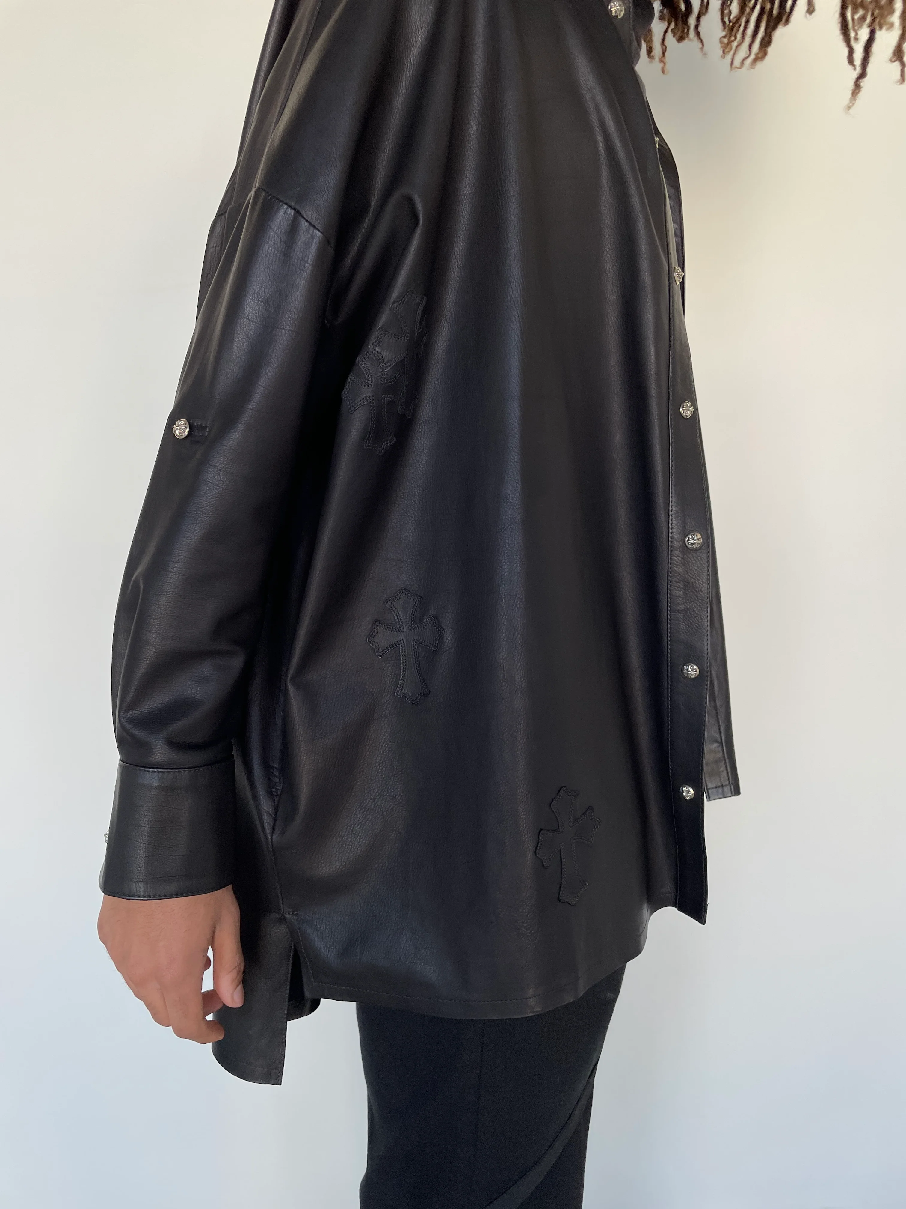 Patched Leather Mahal Kita Shirt - Image 5