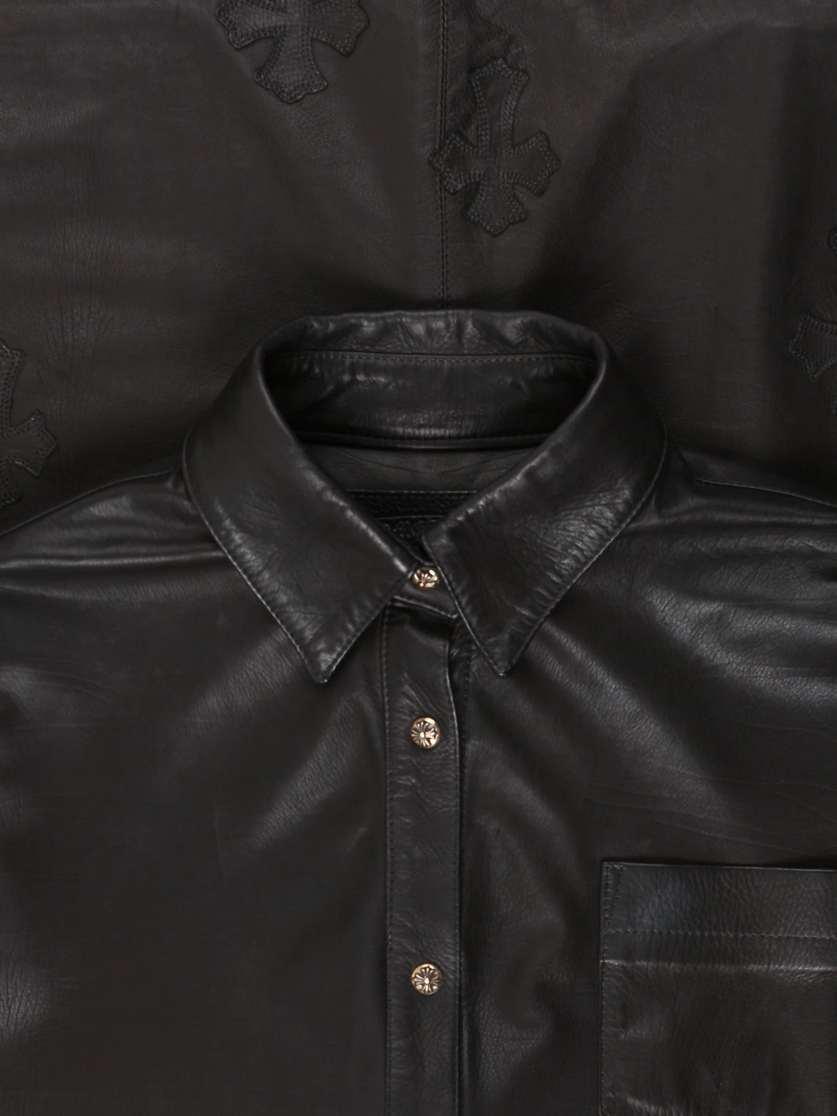 Patched Leather Mahal Kita Shirt - Image 7