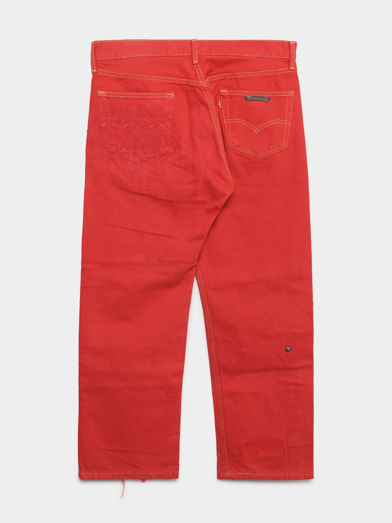 Paris Red Patched Levi’s Jeans - Image 3