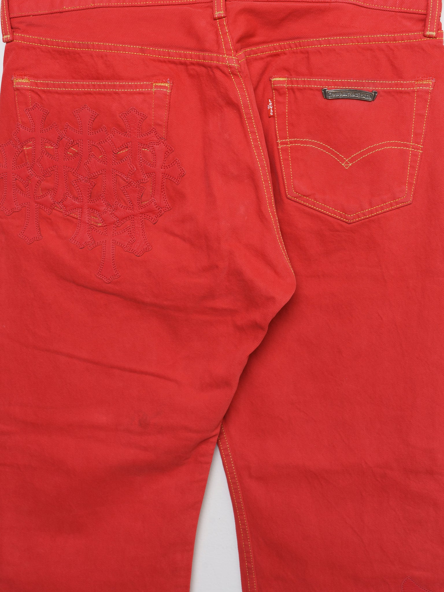 Paris Red Patched Levi’s Jeans - Image 4