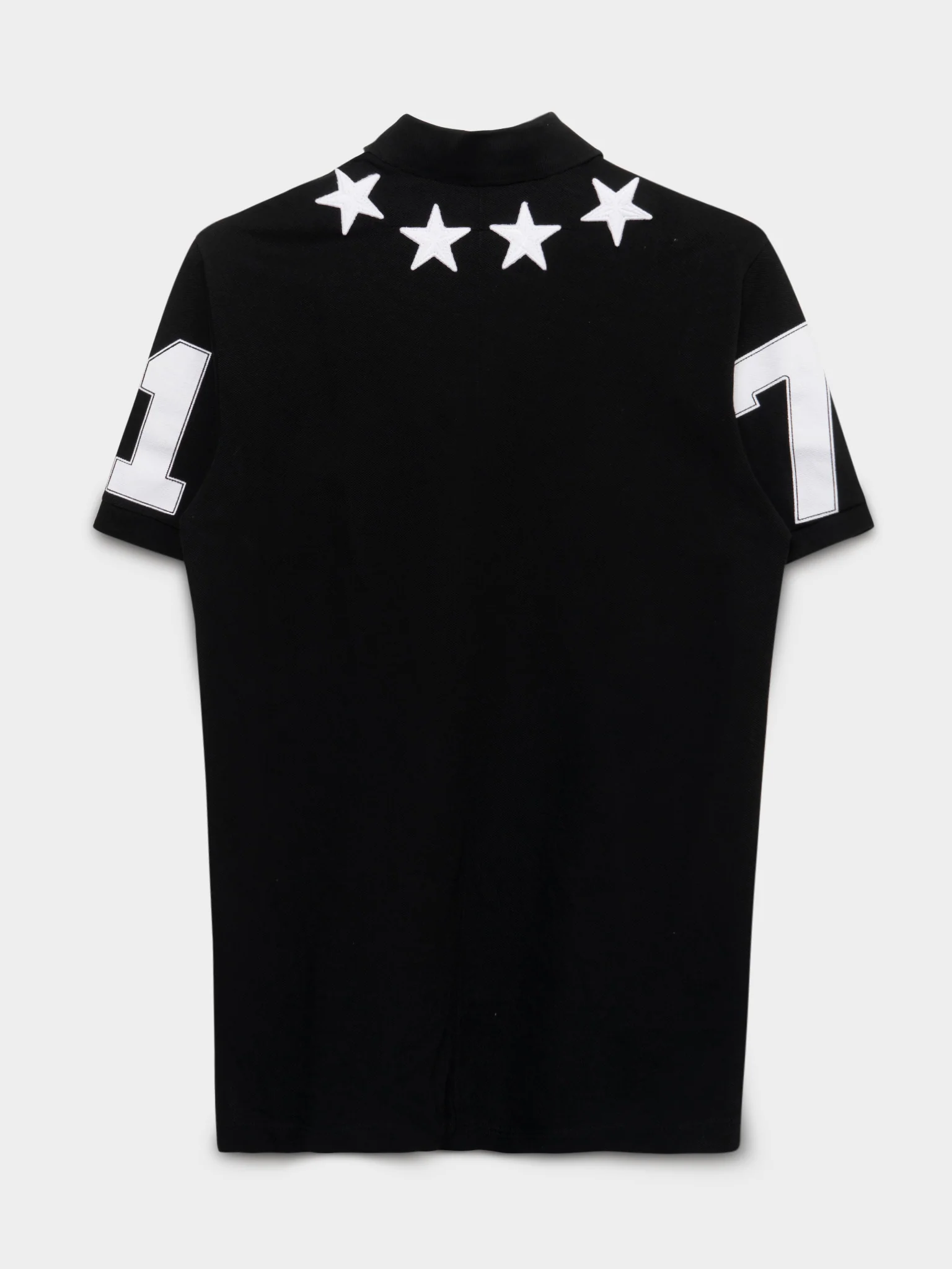 Triple Black Star Patch Polo Shirt - Image 3