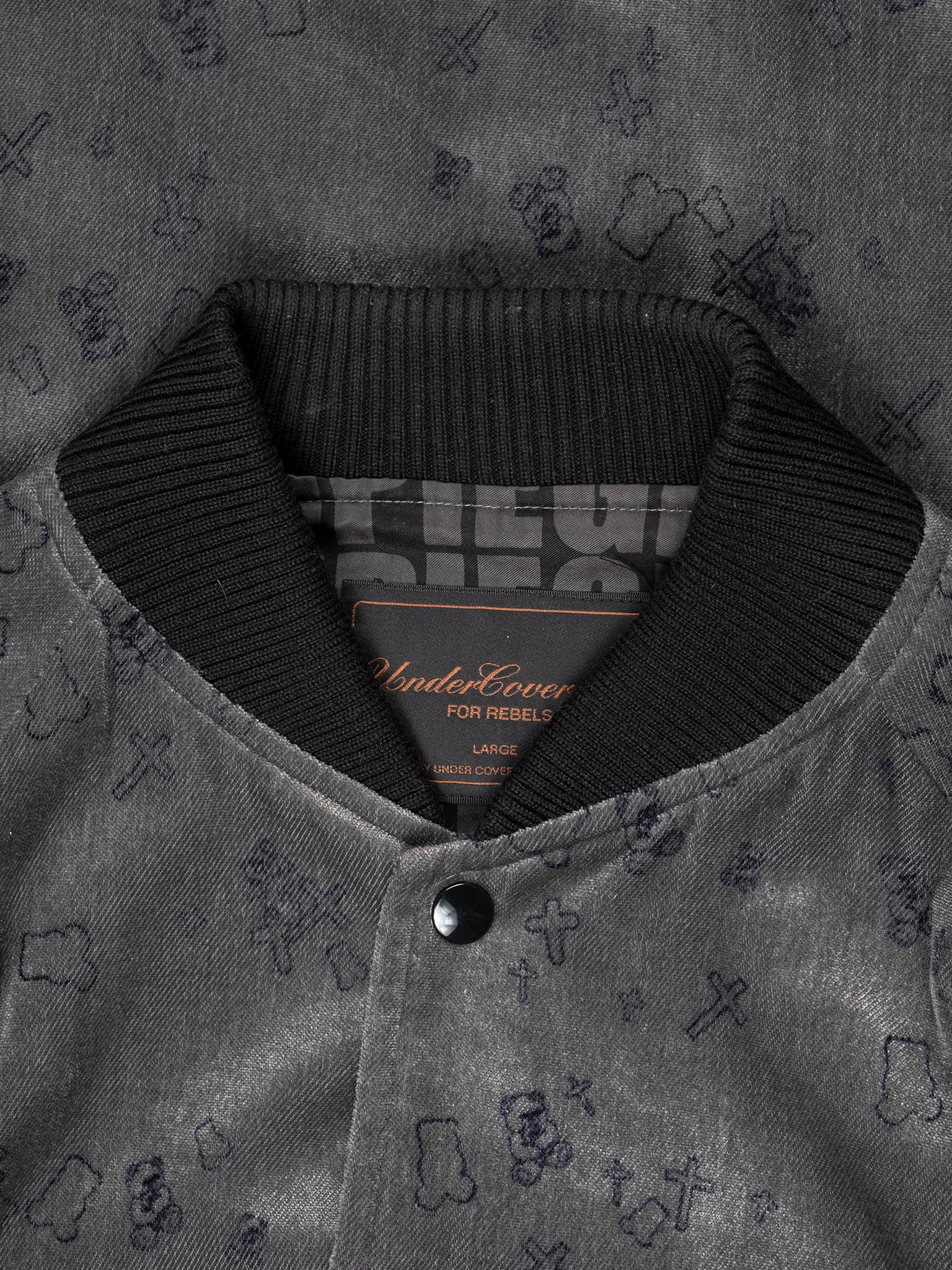 'Witch's Cell Division' Teddy Bear Velour Bomber Jacket - Image 3